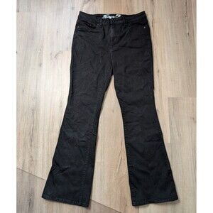 Seven7 Size 10 Slim Flare Jeans Black Denim Stretch Streetwear Modern Y2K